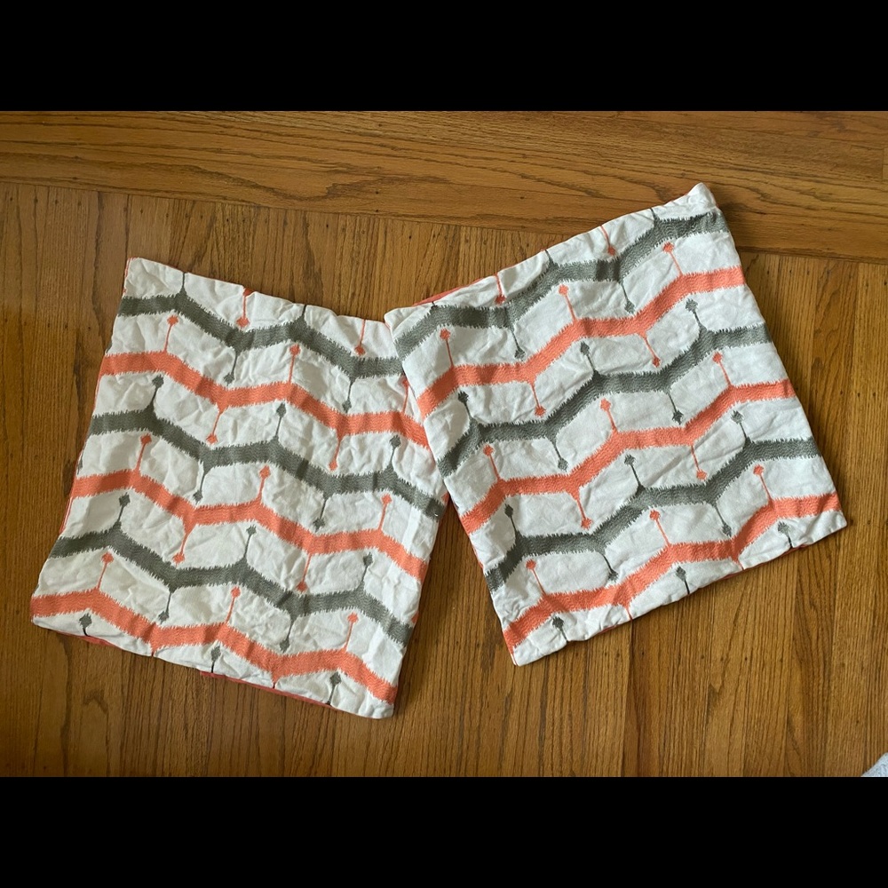2 West Elm Shams pillow covers vintage a retro